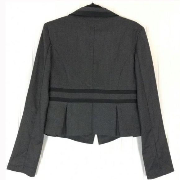 BCX Black and Gray Blazer Button Front Jacket NWT Size Medium - Picture 2 of 8